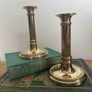Vintage Brass Candlestick Holders - Set of 2